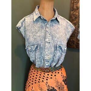 Vintage, Acid Washed, Nuovo Industriale, Jean Shirt, Distressed